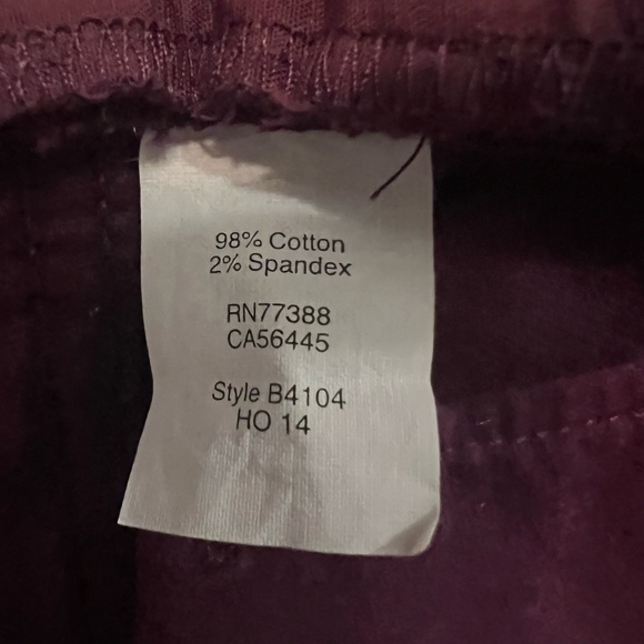 J Crew skinny pants in wine colored velvet. Sz 30 - Picture 4 of 5